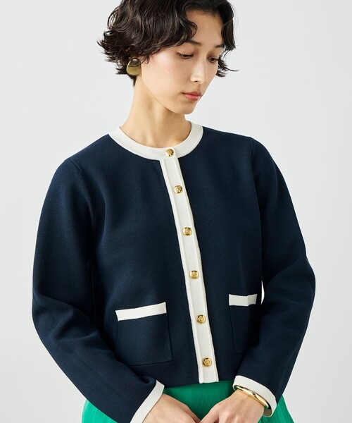 NOLLEY’S（ノーリーズ）の「《手洗い可能》ビオグレースミラノリブジャケット（カーディガン/ボレロ・レディース・ホワイト系その他2/ブルー系その他6/サーモンピンク・38）」の22枚目の写真