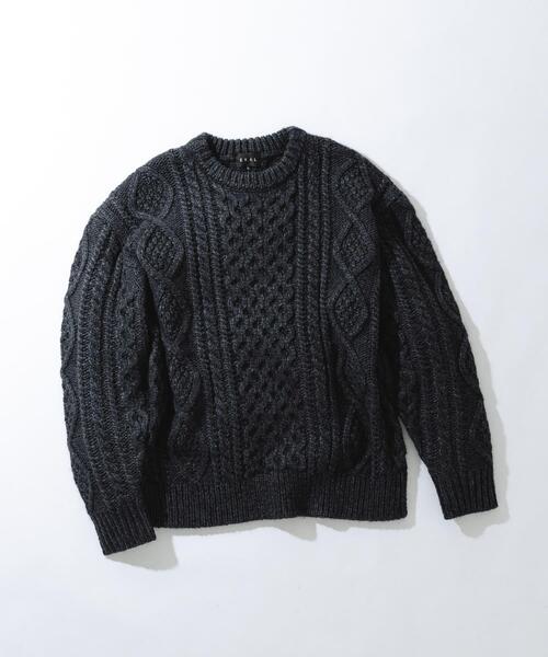 EKAL(エカル)の「アランニットプルオーバー(ニット/セーター・メンズ・チャコールグレー/ブラウン/ネイビー・LARGE/MEDIUM)」の2枚目の写真