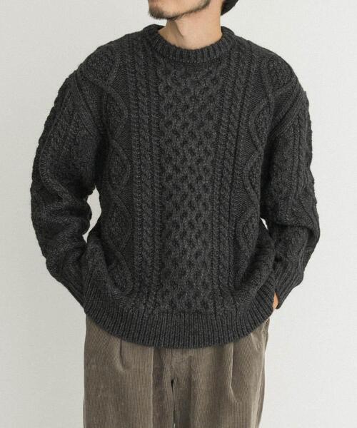 EKAL(エカル)の「アランニットプルオーバー(ニット/セーター・メンズ・チャコールグレー/ブラウン/ネイビー・LARGE/MEDIUM)」の4枚目の写真