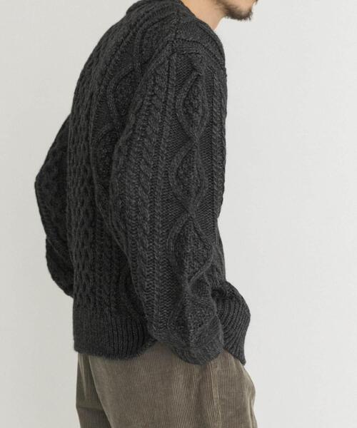 EKAL(エカル)の「アランニットプルオーバー(ニット/セーター・メンズ・チャコールグレー/ブラウン/ネイビー・LARGE/MEDIUM)」の6枚目の写真