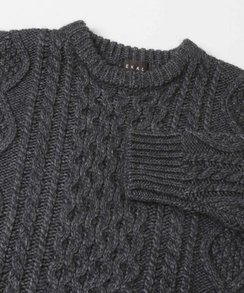 EKAL(エカル)の「アランニットプルオーバー(ニット/セーター・メンズ・チャコールグレー/ブラウン/ネイビー・LARGE/MEDIUM)」の12枚目の写真
