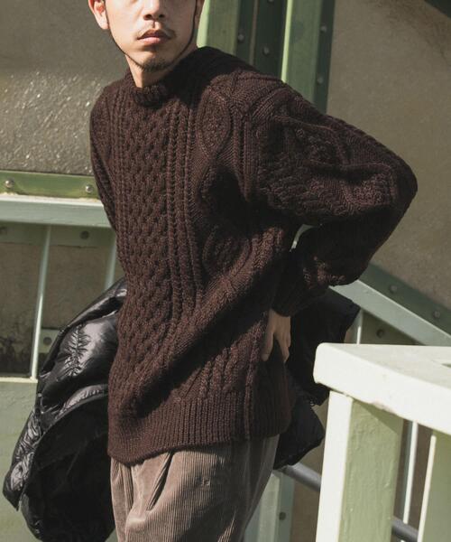 EKAL(エカル)の「アランニットプルオーバー(ニット/セーター・メンズ・チャコールグレー/ブラウン/ネイビー・LARGE/MEDIUM)」の13枚目の写真
