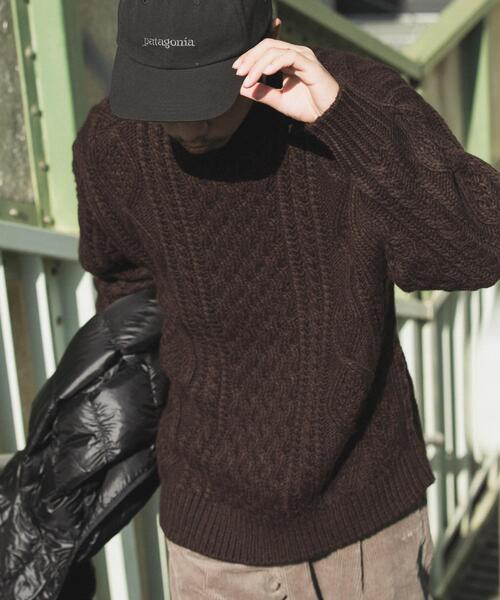 EKAL(エカル)の「アランニットプルオーバー(ニット/セーター・メンズ・チャコールグレー/ブラウン/ネイビー・LARGE/MEDIUM)」の14枚目の写真