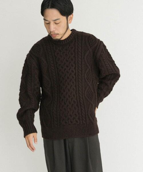 EKAL(エカル)の「アランニットプルオーバー(ニット/セーター・メンズ・チャコールグレー/ブラウン/ネイビー・LARGE/MEDIUM)」の18枚目の写真