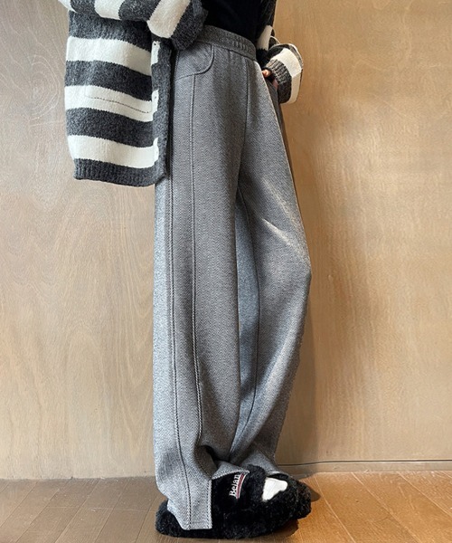 ReRe（リリ）の「裏起毛スリットルーズパンツ（その他パンツ・レディース・ダークブラウン/ライトグレー/オートミール/ダークグレー/ベージュ/チャコールグレー・MEDIUM）」の10枚目の写真