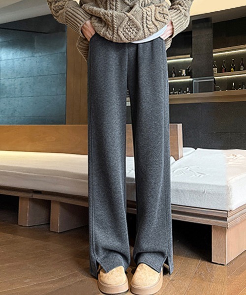 ReRe（リリ）の「裏起毛スリットルーズパンツ（その他パンツ・レディース・ダークブラウン/ライトグレー/オートミール/ダークグレー/ベージュ/チャコールグレー・MEDIUM）」の12枚目の写真