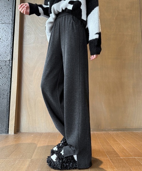 ReRe（リリ）の「裏起毛スリットルーズパンツ（その他パンツ・レディース・ダークブラウン/ライトグレー/オートミール/ダークグレー/ベージュ/チャコールグレー・MEDIUM）」の22枚目の写真