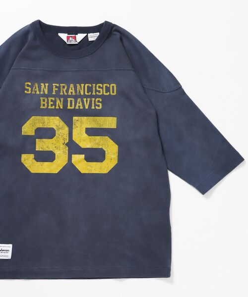 BEN DAVIS(ベンデイビス)の「【BEN DAVIS(ベンデイビス)】VNTG FOOTBALL TEE / Tシャツ クルーネック 七分丈 ナンバリング プリント ユニセックス 加工(Tシャツ/カットソー・メンズ・ブラック/ネイビー/レッド/ホワイト系その他・X-LARGE/LARGE/MEDIUM)」の4枚目の写真