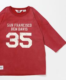BEN DAVIS（ベンデイビス）の「【BEN DAVIS(ベンデイビス)】VNTG FOOTBALL TEE   Tシャツ クルーネック 七分丈 ナンバリング プリント ユニセックス 加工（Tシャツ/カットソー）」