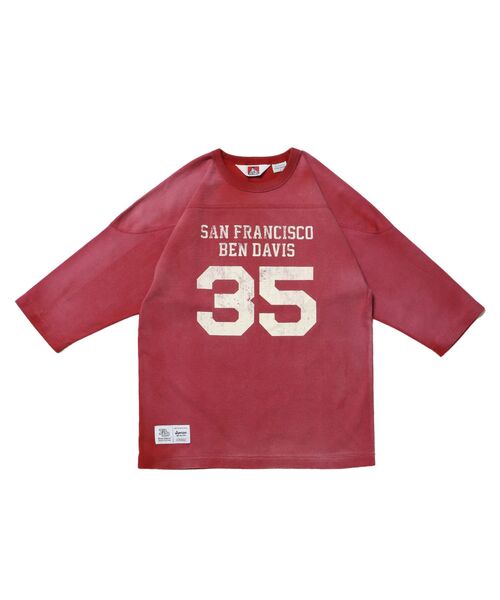 BEN DAVIS(ベンデイビス)の「【BEN DAVIS(ベンデイビス)】VNTG FOOTBALL TEE / Tシャツ クルーネック 七分丈 ナンバリング プリント ユニセックス 加工(Tシャツ/カットソー・メンズ・ブラック/ネイビー/レッド/ホワイト系その他・X-LARGE/LARGE/MEDIUM)」の14枚目の写真