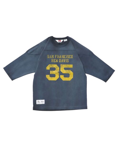 BEN DAVIS(ベンデイビス)の「【BEN DAVIS(ベンデイビス)】VNTG FOOTBALL TEE / Tシャツ クルーネック 七分丈 ナンバリング プリント ユニセックス 加工(Tシャツ/カットソー・メンズ・ブラック/ネイビー/レッド/ホワイト系その他・X-LARGE/LARGE/MEDIUM)」の8枚目の写真