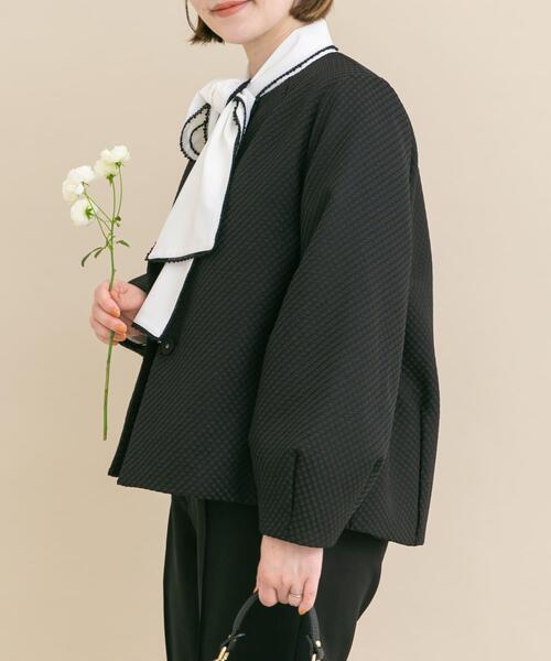 URBAN RESEARCH ROSSO WOMEN(アーバンリサーチ ロッソ)の「『WEB/一部店舗限定』中綿ジャガードジャケット(ダウンジャケット/コート・レディース・ブラック・FREE)」の2枚目の写真