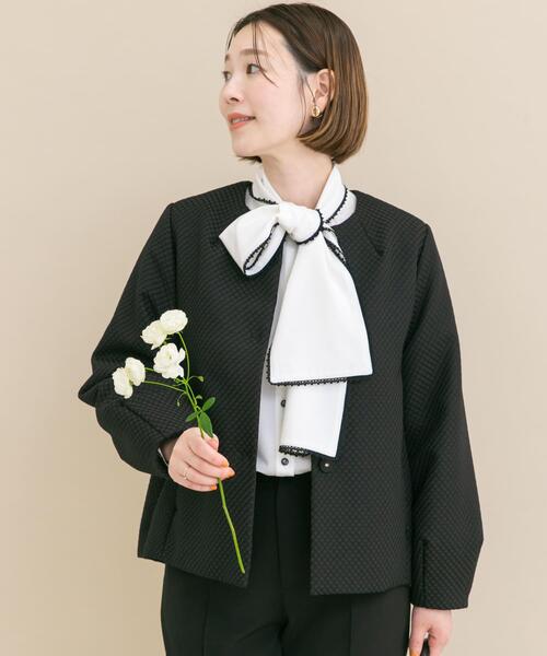 URBAN RESEARCH ROSSO WOMEN(アーバンリサーチ ロッソ)の「『WEB/一部店舗限定』中綿ジャガードジャケット(ダウンジャケット/コート・レディース・ブラック・FREE)」の3枚目の写真