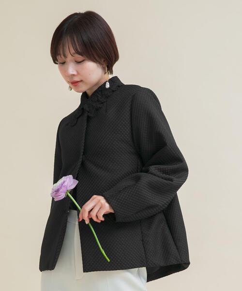 URBAN RESEARCH ROSSO WOMEN(アーバンリサーチ ロッソ)の「『WEB/一部店舗限定』中綿ジャガードジャケット(ダウンジャケット/コート・レディース・ブラック・FREE)」の7枚目の写真