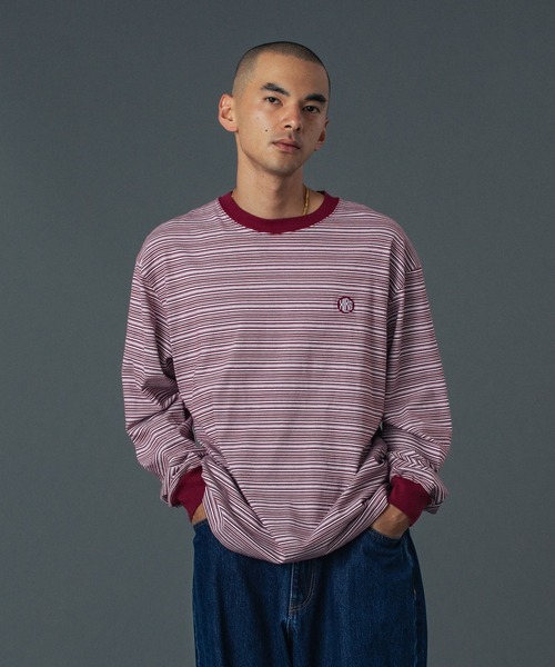 XLARGE（エクストララージ）の「STRIPE L/S TEE（Tシャツ/カットソー・メンズ・ブラック/ネイビー/バーガンディー・M/S/XL/L）」の3枚目の写真