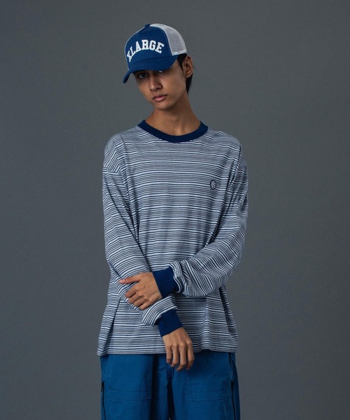 XLARGE（エクストララージ）の「STRIPE L/S TEE（Tシャツ/カットソー・メンズ・ブラック/ネイビー/バーガンディー・M/S/XL/L）」の4枚目の写真