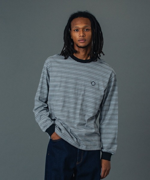 XLARGE（エクストララージ）の「STRIPE L/S TEE（Tシャツ/カットソー・メンズ・ブラック/ネイビー/バーガンディー・M/S/XL/L）」の7枚目の写真