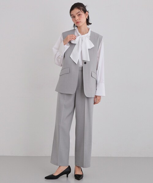 THE SHOP TK （ザ ショップ ティーケー ）の「【お仕事にもカジュアルにも】CAVIAN ジレ/セットアップ可（ベスト・レディース・ブラック/グレー/ライトベージュ・12/13）」の17枚目の写真