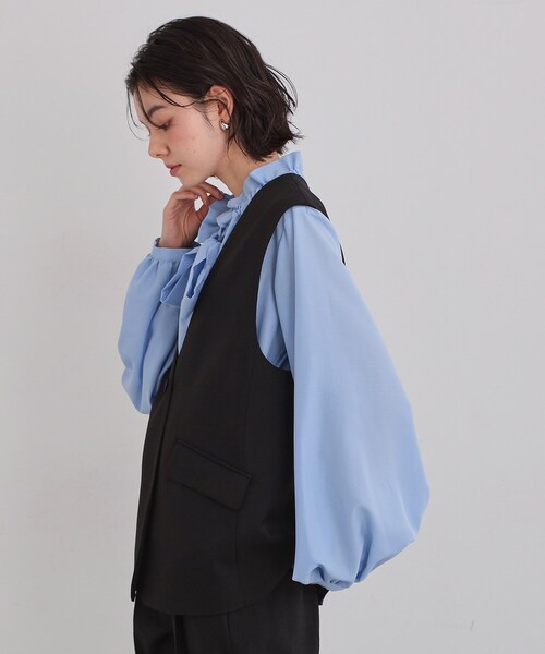 THE SHOP TK （ザ ショップ ティーケー ）の「【お仕事にもカジュアルにも】CAVIAN ジレ/セットアップ可（ベスト・レディース・ブラック/グレー/ライトベージュ・12/13）」の15枚目の写真