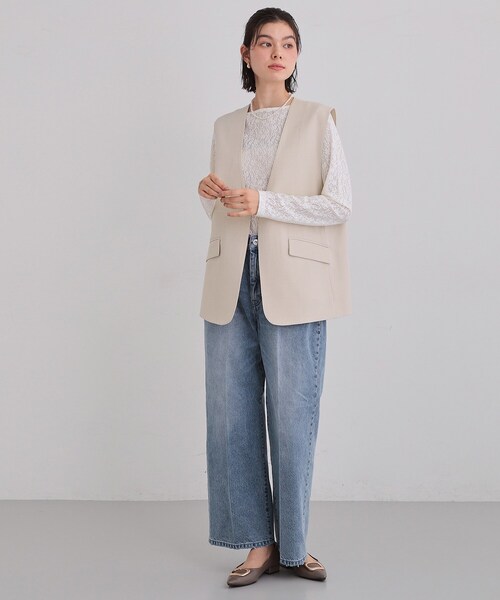 THE SHOP TK （ザ ショップ ティーケー ）の「【お仕事にもカジュアルにも】CAVIAN ジレ/セットアップ可（ベスト・レディース・ブラック/グレー/ライトベージュ・12/13）」の9枚目の写真