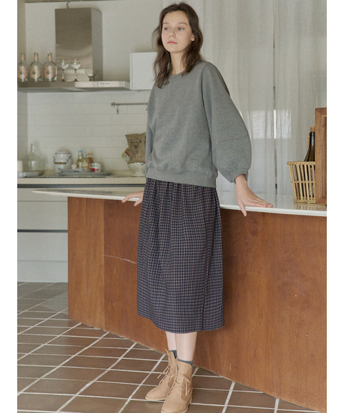 AVANT-G（アバン）の「Check Pleated Banding Skirt - NAVY（スカート・レディース・その他・FREE）」の2枚目の写真