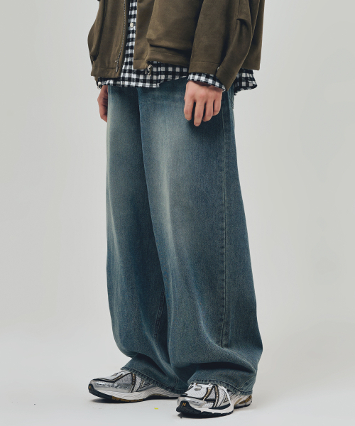 REFLYPERKY(リフライパーキー)の「LA8614アメイズフローワイドデニム(MESSY BLUE)(デニムパンツ・メンズ・その他・SMALL/X-SMALL/L(32)/M(30)/XL(34))」の1枚目の写真