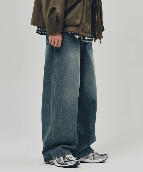 REFLYPERKY(リフライパーキー)の「LA8614アメイズフローワイドデニム(MESSY BLUE)(デニムパンツ・メンズ・その他・SMALL/X-SMALL/L(32)/M(30)/XL(34))」の2枚目の写真