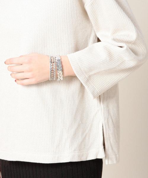BEAUTY&YOUTH UNITED ARROWS(ビューティーアンドユースユナイテッドアローズ)の「BY ローゲージチュニック◆(Tシャツ/カットソー・レディース・ホワイト/ナチュラル/ネイビー・FREE)」の9枚目の写真