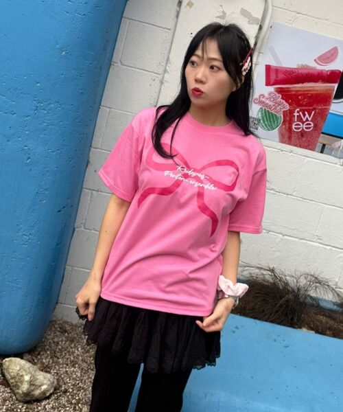 ROIDESROIS(ロワデロワ)の「リボンプリントオーバーサイズ半袖Tシャツ(ホワイト)(Tシャツ/カットソー・レディース・その他・S/M/L/2XL/XL)」の10枚目の写真