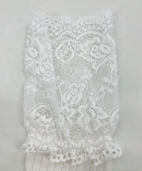 Futier land（フューティアランド）の「レースレイヤードニーハイソックス（ソックス/靴下・レディース・ブラック/グレー/ホワイト・FREE）」の16枚目の写真