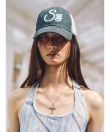 SOMSOC（ソムソック）の「SIGNATURE DESTROYED MESH CAP_NAVY（キャップ）」