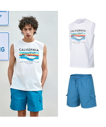 LAZYBEE（レイジービー）の「[SET] エアライトルーズフィット メンズ ノースリーブセット(4カラー) ラッシュガード（ラッシュガード）」