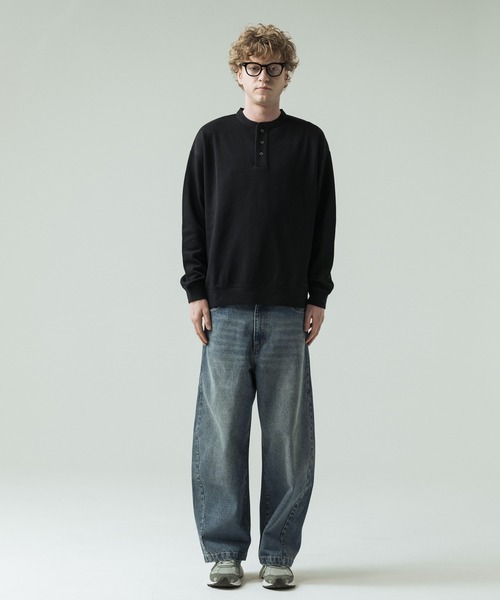 SLICK(スリック)の「【SLICK/スリック】Double Air Moss Stitch Henley Neck/ダブルエアー鹿の子ヘンリーネックプルオーバー(Tシャツ/カットソー・メンズ・ブラック/グレー/グレイッシュベージュ・1/2/3)」の12枚目の写真