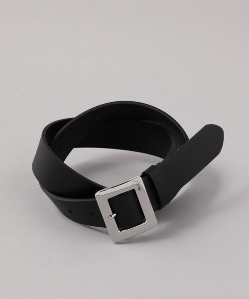 JEANASIS（ジーナシス）の「フレームバックルベルト/634535（ベルト・レディース・ベージュ系その他/ブラック系その他/ブラック・FREE）」の2枚目の写真