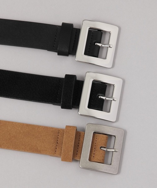 JEANASIS（ジーナシス）の「フレームバックルベルト/634535（ベルト・レディース・ベージュ系その他/ブラック系その他/ブラック・FREE）」の6枚目の写真