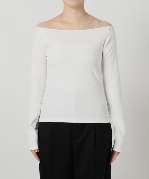 IENA LA BOUCLE（イエナラブークル）の「IENA LA BOUCLE コンパクトベアボートネックカット（Tシャツ/カットソー・レディース・ブラック/グレー/ホワイト・FREE）」の4枚目の写真