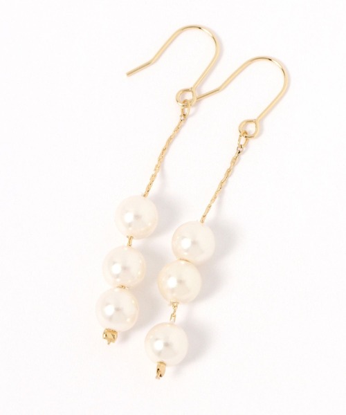 studio CLIP（スタディオクリップ）の「【daily CLIP】3連パール見えピアス（ピアス（両耳用）・レディース・その他1・FREE）」の3枚目の写真