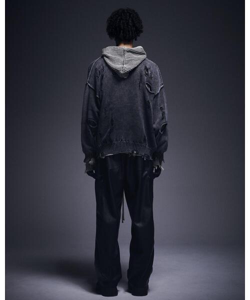 DANKE SCHON(ダンケシェーン)の「DankeSchon/ダンケシェーン/ACID WASH TENJIKU CARDIGAN(カーディガン/ボレロ・レディース・ブラック/ベージュ・L/M)」の11枚目の写真
