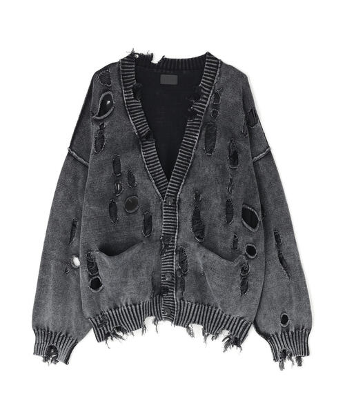 DANKE SCHON(ダンケシェーン)の「DankeSchon/ダンケシェーン/ACID WASH TENJIKU CARDIGAN(カーディガン/ボレロ・レディース・ブラック/ベージュ・L/M)」の12枚目の写真