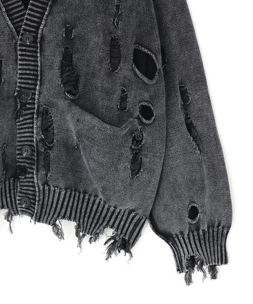 DANKE SCHON(ダンケシェーン)の「DankeSchon/ダンケシェーン/ACID WASH TENJIKU CARDIGAN(カーディガン/ボレロ・レディース・ブラック/ベージュ・L/M)」の18枚目の写真