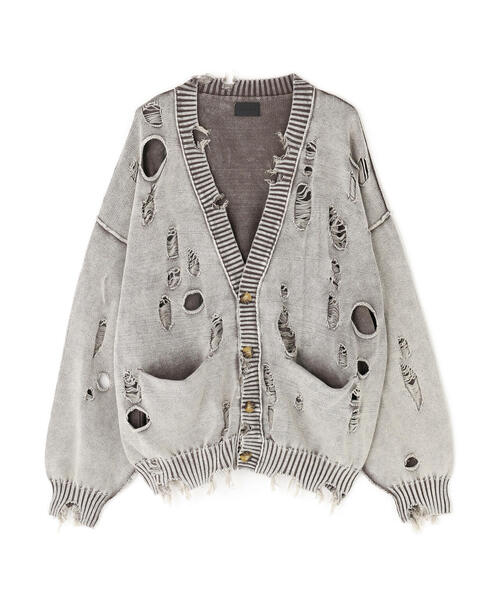 DANKE SCHON(ダンケシェーン)の「DankeSchon/ダンケシェーン/ACID WASH TENJIKU CARDIGAN(カーディガン/ボレロ・レディース・ブラック/ベージュ・L/M)」の16枚目の写真