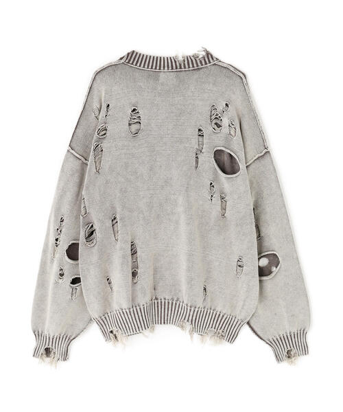 DANKE SCHON(ダンケシェーン)の「DankeSchon/ダンケシェーン/ACID WASH TENJIKU CARDIGAN(カーディガン/ボレロ・レディース・ブラック/ベージュ・L/M)」の15枚目の写真