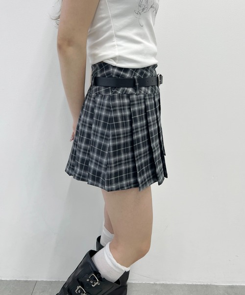 PHILLY（フィリー）の「《2点SET》ベルトセットチェックミニスカート（スカート・レディース・ブラック・FREE）」の6枚目の写真