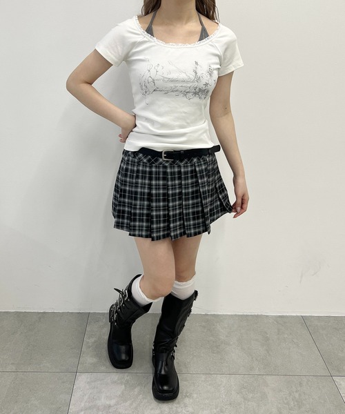PHILLY（フィリー）の「《2点SET》ベルトセットチェックミニスカート（スカート・レディース・ブラック・FREE）」の7枚目の写真