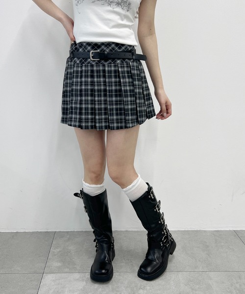 PHILLY（フィリー）の「《2点SET》ベルトセットチェックミニスカート（スカート・レディース・ブラック・FREE）」の10枚目の写真