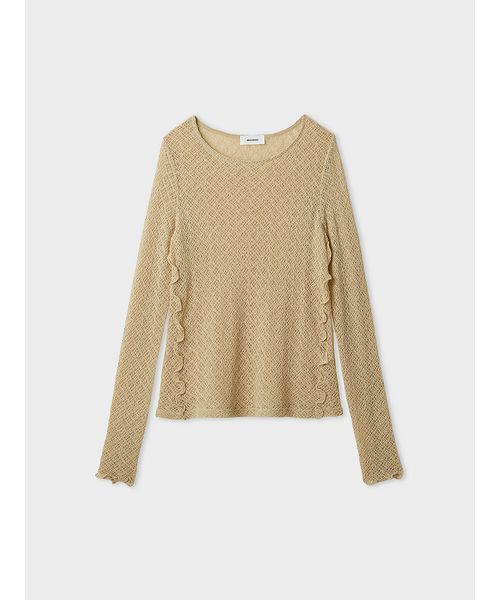 MIESROHE(ミースロエ)の「【洗える】レースカットトップス(Tシャツ/カットソー・レディース・ブラック/ホワイト/ベージュ・F)」の1枚目の写真