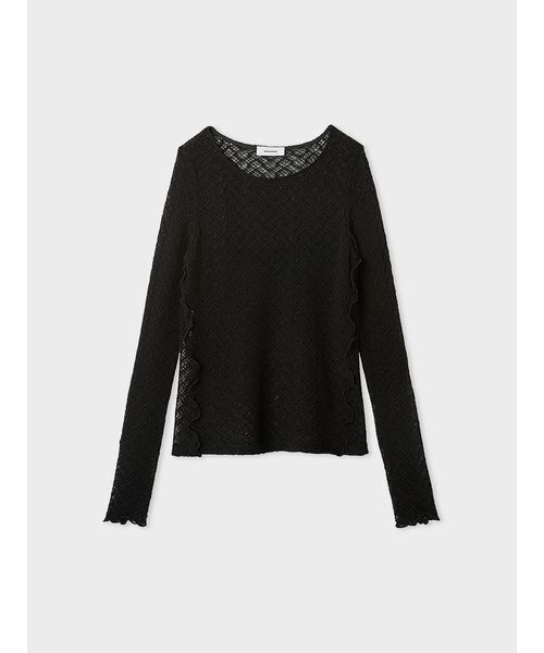 MIESROHE(ミースロエ)の「【洗える】レースカットトップス(Tシャツ/カットソー・レディース・ブラック/ホワイト/ベージュ・F)」の3枚目の写真