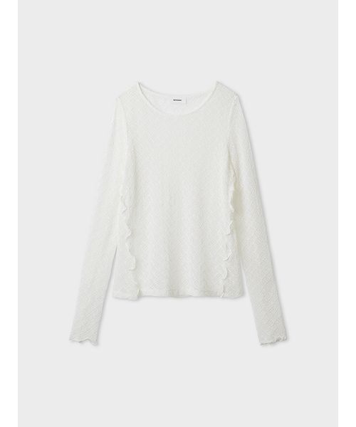 MIESROHE(ミースロエ)の「【洗える】レースカットトップス(Tシャツ/カットソー・レディース・ブラック/ホワイト/ベージュ・F)」の8枚目の写真