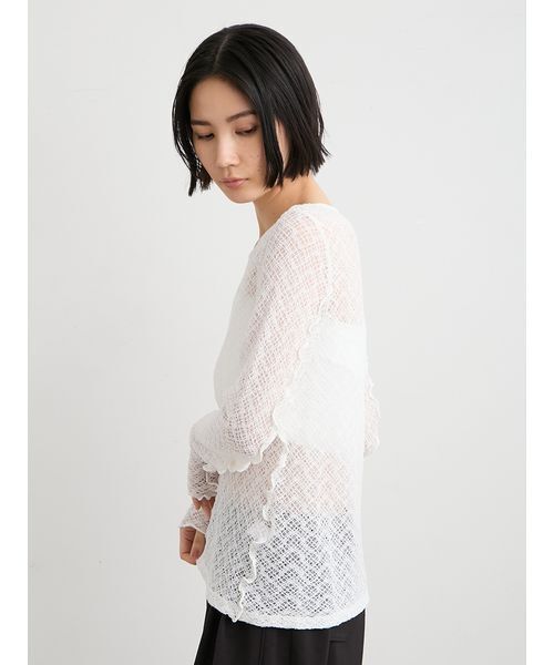 MIESROHE(ミースロエ)の「【洗える】レースカットトップス(Tシャツ/カットソー・レディース・ブラック/ホワイト/ベージュ・F)」の11枚目の写真