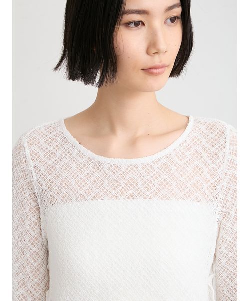 MIESROHE(ミースロエ)の「【洗える】レースカットトップス(Tシャツ/カットソー・レディース・ブラック/ホワイト/ベージュ・F)」の12枚目の写真